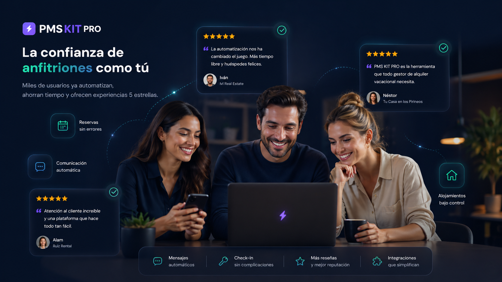 A confiança de anfitriões de imóveis de temporada: milhares já usam o PMS Kit Pro